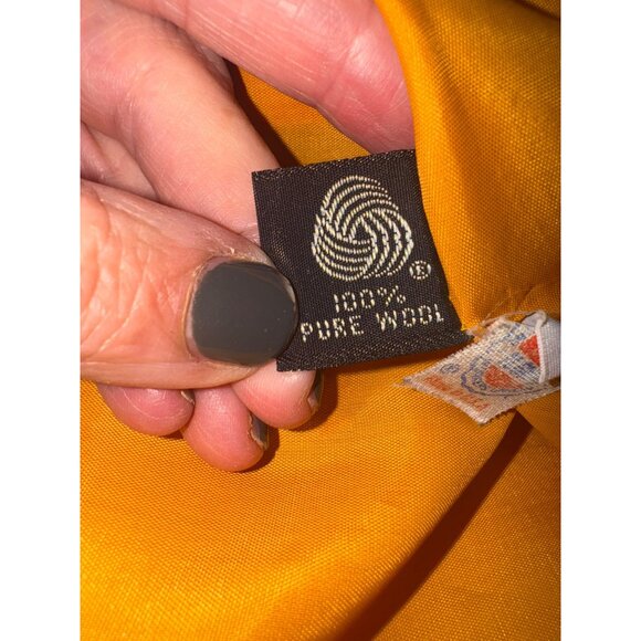 Vintage Boiled Wool Yellow Marigold Gallant Blazer Designer Coat Old Money City - Picture 7 of 12